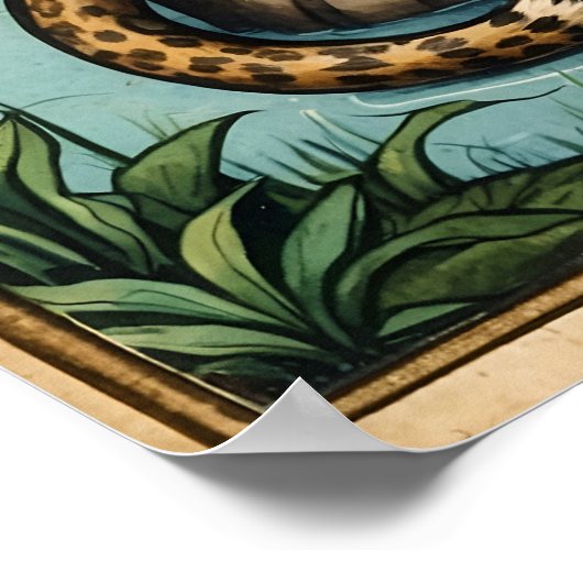 Oude middeleeuwse luipaard in de Natuur kunst Poster (Hoek)
