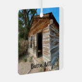 Oude mijnbouwschuur in Butte Montana Metalen Ornament (Voorkant Rechts)
