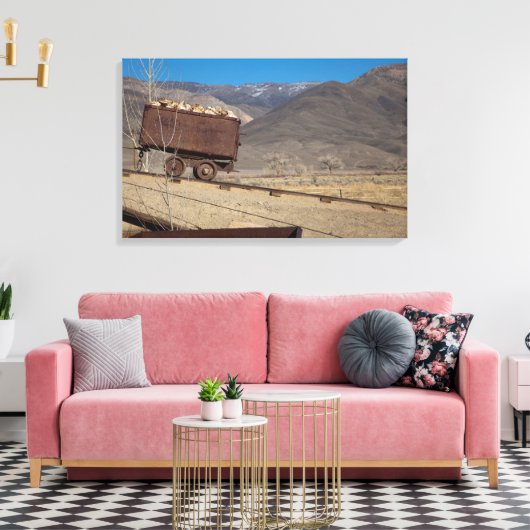 Oude mijnwagen canvas afdruk (Insitu (Woonkamer))