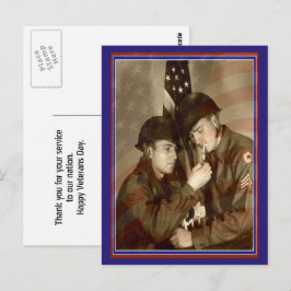 Oude Militair Foto Dank U Veteranen Ansichtkaart Briefkaart