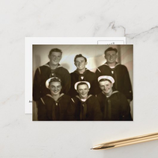 Oude militaire foto Bedankt Veteranen Ansichtkaart Briefkaart (Voorkant / Achterkant in situ)