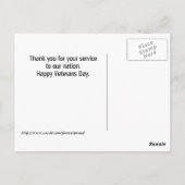 Oude militaire foto Bedankt Veteranen Ansichtkaart Briefkaart (Achterkant)