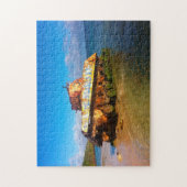 Oude militaire oorlogstank Puerto Rico. Legpuzzel (Verticaal)