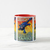 Oude militaire wervingsadvertentie met een wilde k mok (Midden)