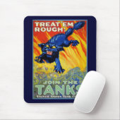 Oude militaire wervingscampagne met een wilde kat muismat (Met muis)