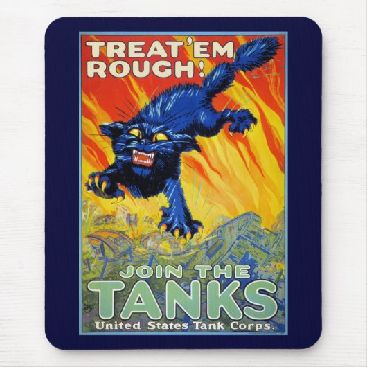 Oude militaire wervingscampagne met een wilde kat muismat (Voorkant)