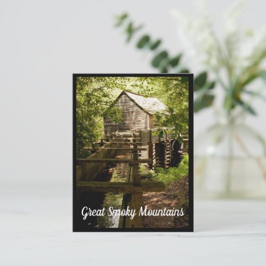 Oude Mill en waterwiel Great Smoky Mountains Briefkaart (Staand voorkant)