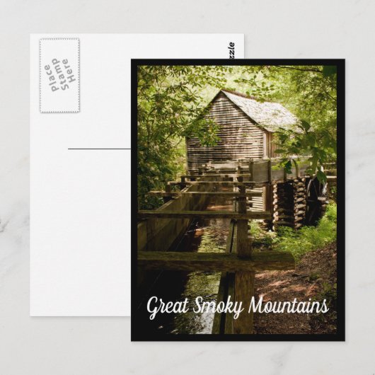 Oude Mill en waterwiel Great Smoky Mountains Briefkaart (Voorkant / Achterkant)