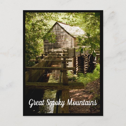 Oude Mill en waterwiel Great Smoky Mountains Briefkaart (Voorkant)