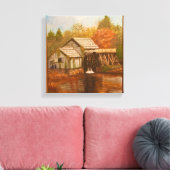 Oude Mill in het najaar Canvas Afdruk (Insitu (Woonkamer))
