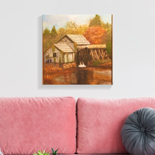Oude Mill in het najaar Canvas Afdruk (Insitu (Woonkamer))