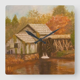 Oude Mill in het najaar Vierkante Klok