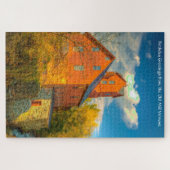 Oude Mill in Vermont.. kerstgroeten Jigzaag Pu Legpuzzel (Horizontaal)