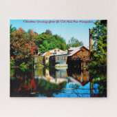 Oude Mill New Hampshire. kerstcadeautjes Legpuzzel (Horizontaal)