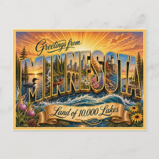 Oude Minnesota Groet Vanansichtkaart Briefkaart (Voorkant)