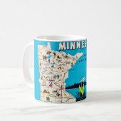 Oude Minnesota kaart ansichtkaart mok (Voorkant links)