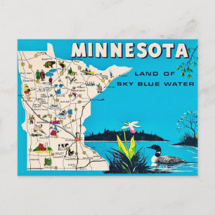 Oude Minnesotakaart Ansichtkaart Briefkaart