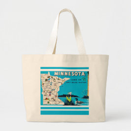 Oude Minnesotakaart Ansichtkaart Grote Tote Bag
