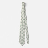 Oude mintgroene vogel toile bloempatroon stropdas (Voorkant)