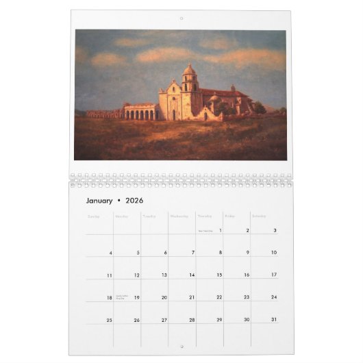 Oude missie San Luis Rey de Francia Kalender (Jan 2026)