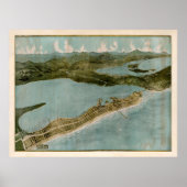 Oude Mission Beach CA Map (1915) San Diego Poster (Voorkant)