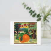 Oude Mission Oranje LabelFullerton, CA Briefkaart (Staand voorkant)