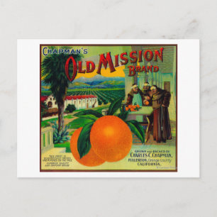 Oude Mission Oranje LabelFullerton, CA Briefkaart