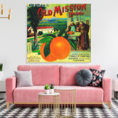 Oude Mission Oranje LabelFullerton, CA Canvas Afdruk (Insitu (Woonkamer))