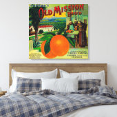 Oude Mission Oranje LabelFullerton, CA Canvas Afdruk (Insitu (Slaapkamer))