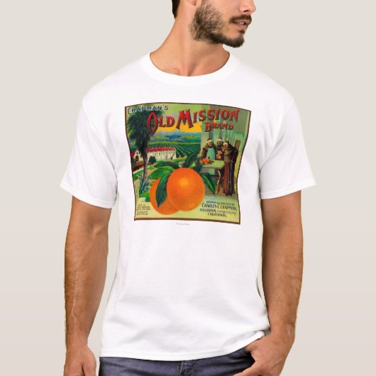 Oude Mission Oranje LabelFullerton, CA T-shirt (Voorkant)