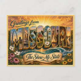 Oude Missouri Groet Vanansichtkaart Briefkaart