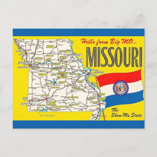 Oude Missouri Kaart Ansichtkaart (Voorkant)