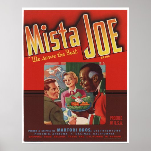  Oude Mista Joe Fruit Crate Labels Poster (Voorkant)