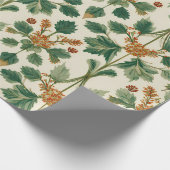 Oude Mistletoe Botanische Kerstpatroon Cadeaupapier (Hoek)
