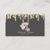 Oude Mixer Bloemen Gouden Drips Bakkerij Visitekaartje (Voorkant)