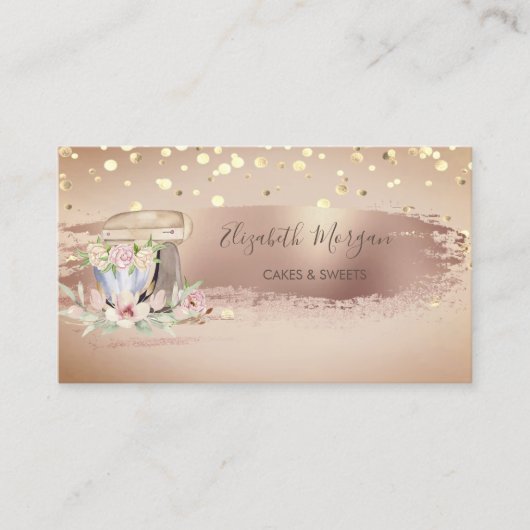 Oude Mixerbloem, Gouden Confetti, Borstelslag Visitekaartje (Voorkant)