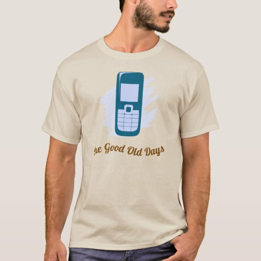 Oude mobiele telefoon grappig T-shirt (Voorkant)