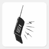 Oude mobiele telefoon vierkante sticker (Voorkant)