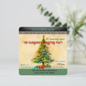 Oude Mode Boom Koele Kerstmis Party Uitnodiging (Staand voorkant)