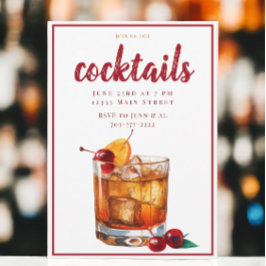 Oude Mode Drank Cocktail Party Kaart