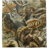 Oude mode-illustratie van Ernst Haeckel Lacertilia Douchegordijn (Voorkant)
