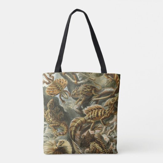 Oude mode-illustratie van Ernst Haeckel Lacertilia Tote Bag (Achterkant)
