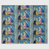 Oude Mode Kerst Briefkaart Geboorte Jesus Cadeaupapier (Vlak)