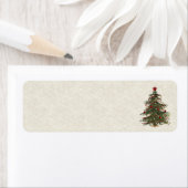 Oude mode kerstboom adresetiketten etiket (Insitu)