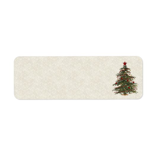Oude mode kerstboom adresetiketten etiket (Voorkant)