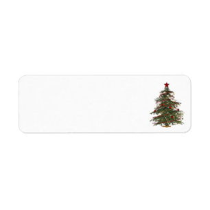 Oude mode kerstboom adresetiketten etiket