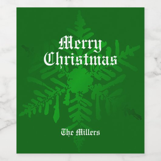 Oude Mode Kerstmis Sneeuwvlok Fles Label Wijn Etiket (Enkel label)