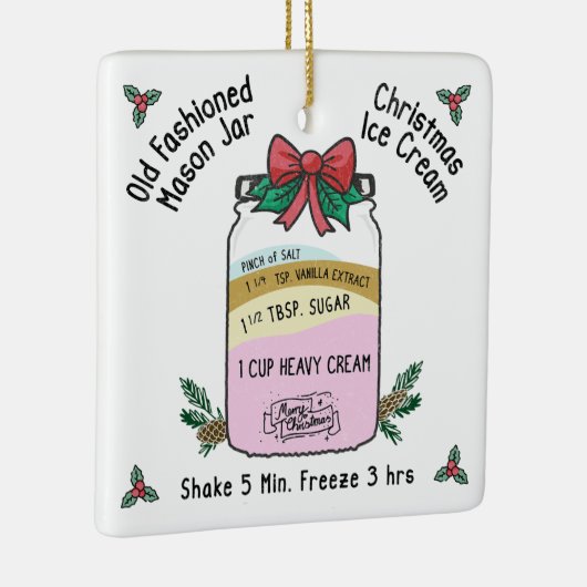 Oude Mode Mason Jar Kerstmis Ijs Keramisch Ornament (Rechts)