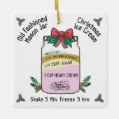 Oude Mode Mason Jar Kerstmis Ijs Keramisch Ornament (Voorkant)