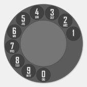 Oude Mode Telefoon Ronde Sticker (Voorkant)
